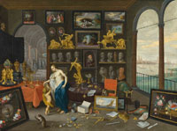 Jan van Kessel I and Victor Wolfvoet II Allegory of sight, a view of Antwerp beyond