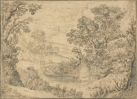 Jan Wildens Pan and Syrinx in a wooded lake landscape