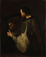 Copy after Jusepe de Ribera Philosopher with Mirror