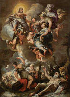 Studio of Luca Giordano Allegory of the Peace between Fiesole and Florence, a bozzetto