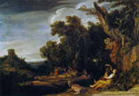 Pieter Lastman Landscape with pastoral figures