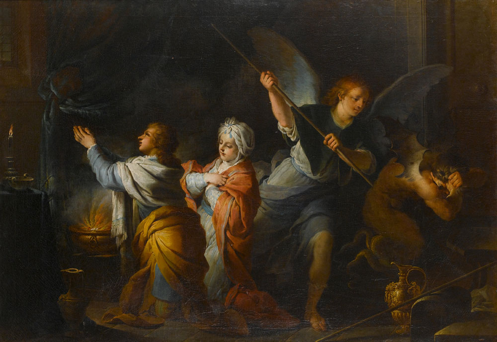 Attributed to Charles-André van Loo - The Marriage of Sarah and Tobias