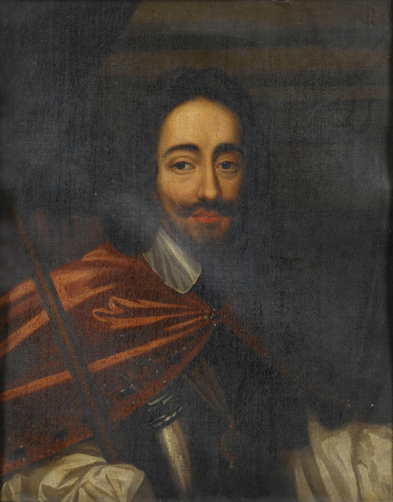 English School - Portrait of King Charles I, bust-length