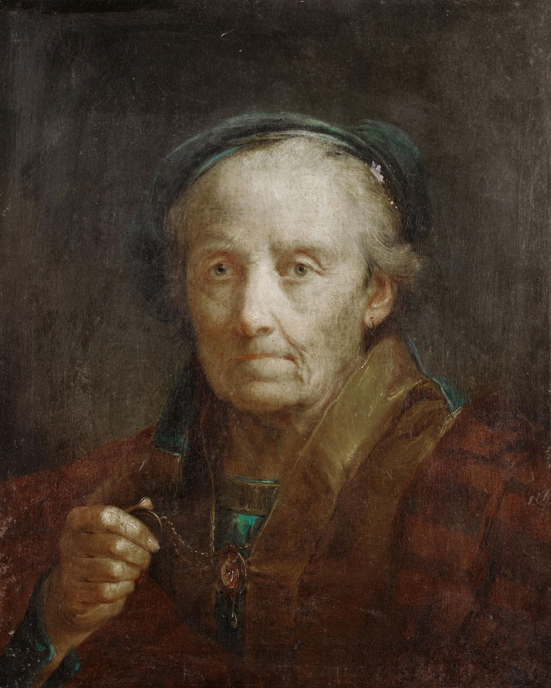 Giuseppe Nogari - Portrait of an old man, bust-length, with a gold-trimmed red mantle