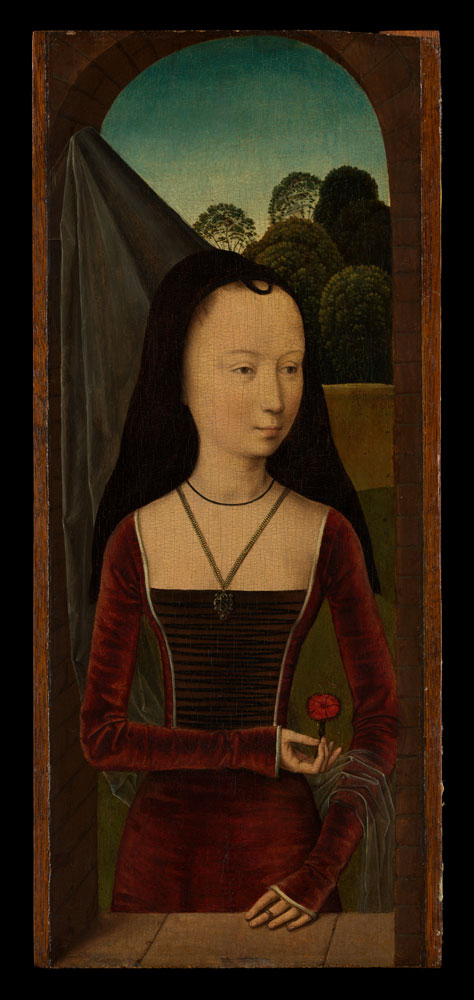 Hans Memling and workshop - Young Woman with a Pink