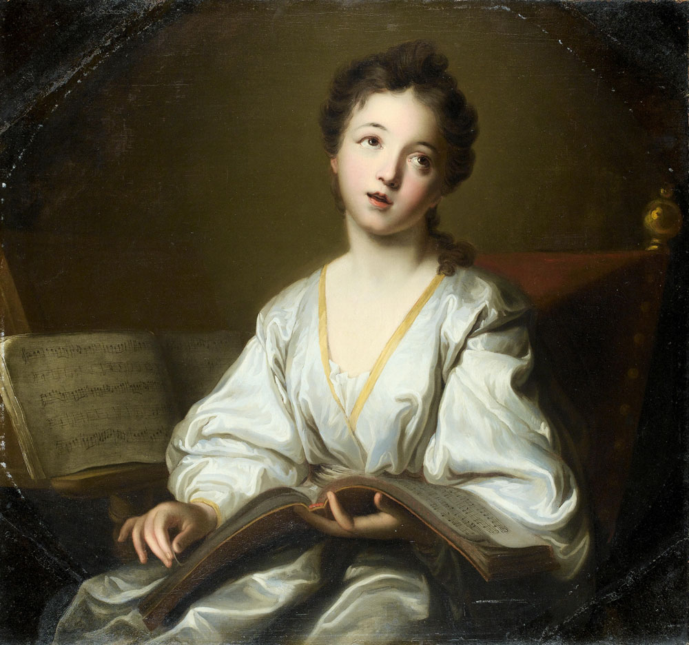 Studio of Jean-Baptiste Santerre - Portrait of a young lady