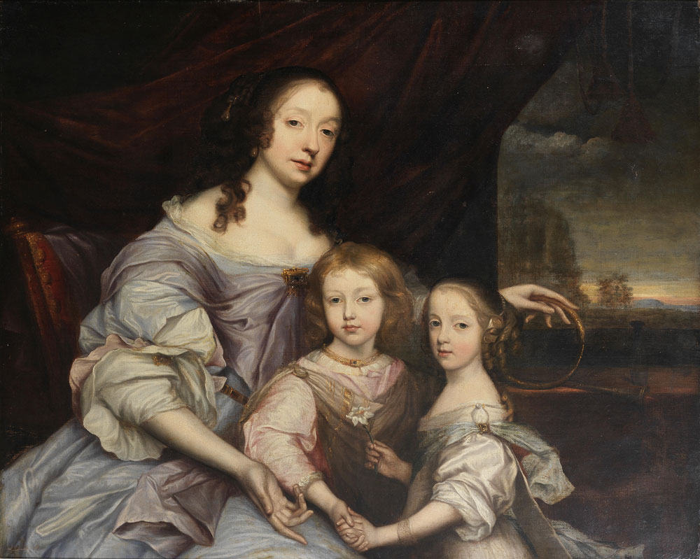 John Michael Wright - Portrait of Mary, Duchess of Lennox and Richmond with her children, Esmé and Mary Stuart