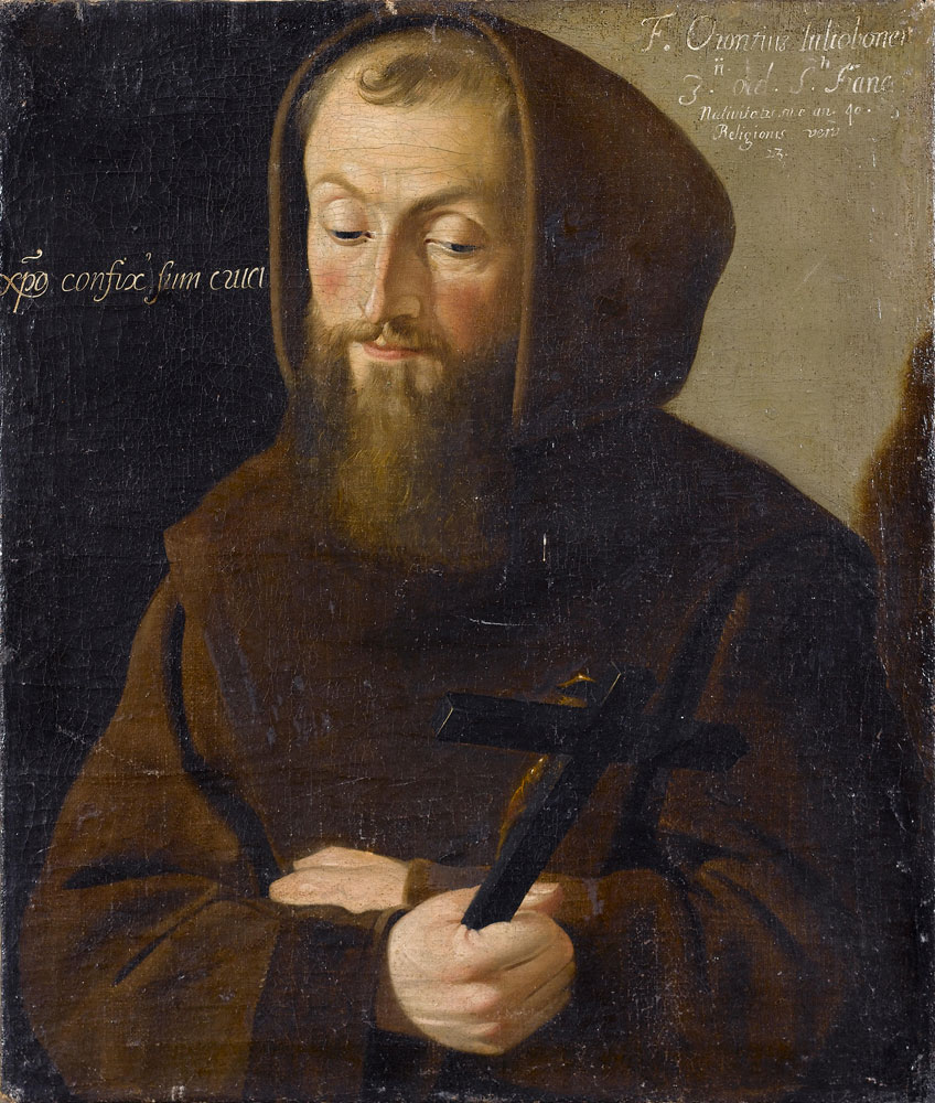 School of Lorraine - A Franciscan monk contemplating a crucifix