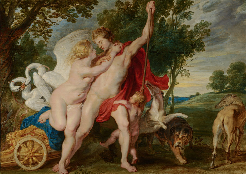 Studio of Peter Paul Rubens - Venus Trying to Restrain Adonis from Departing for the Hunt