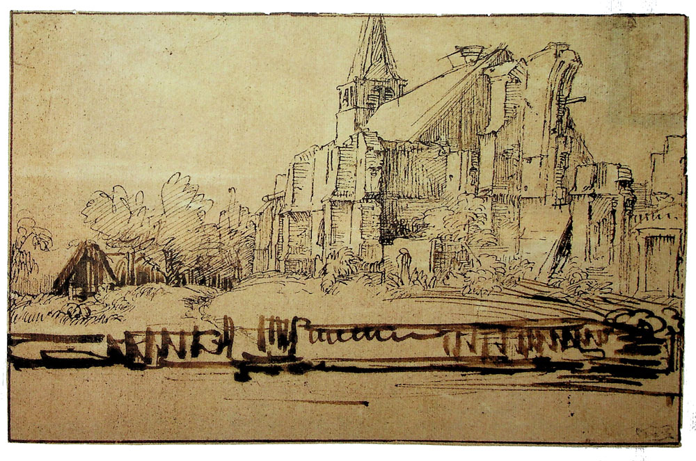 Rembrandt - The Derelict Church of Sloten