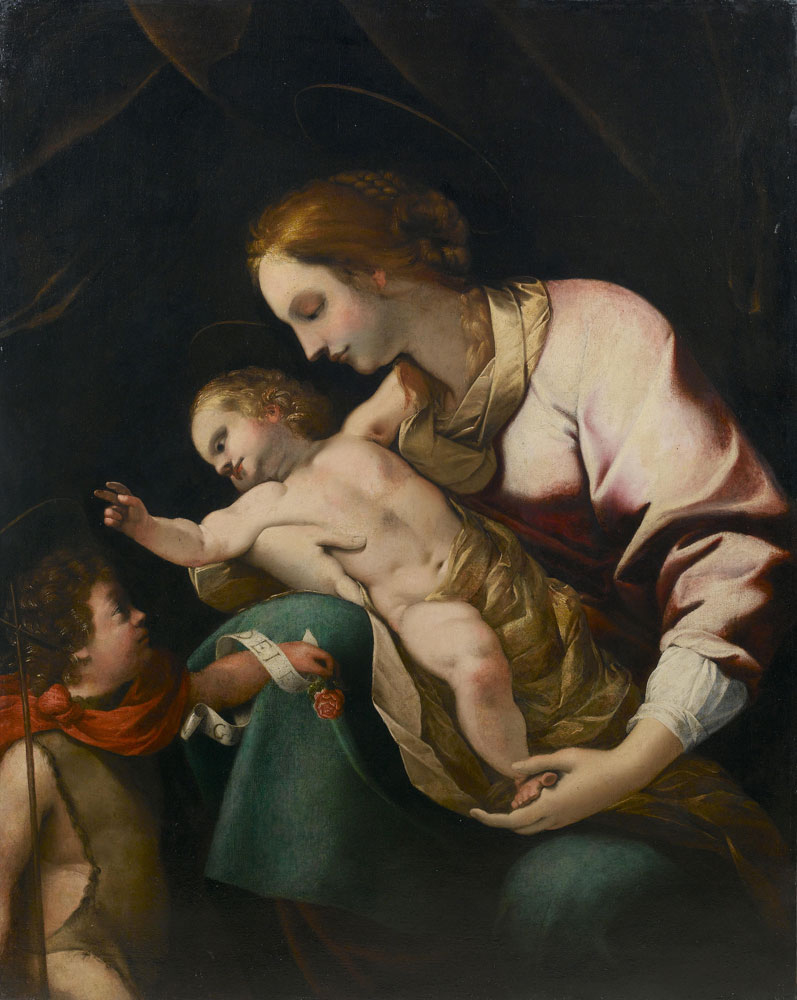 Sienese School - The Madonna and Child with the Infant Saint John the Baptist