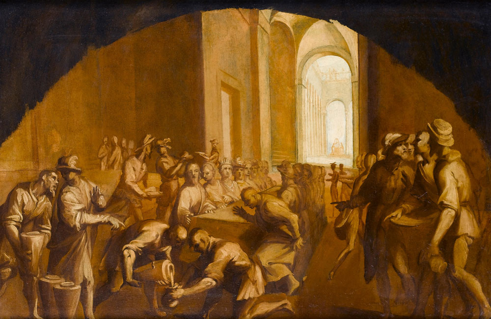 Sienese School - The Marriage at Cana