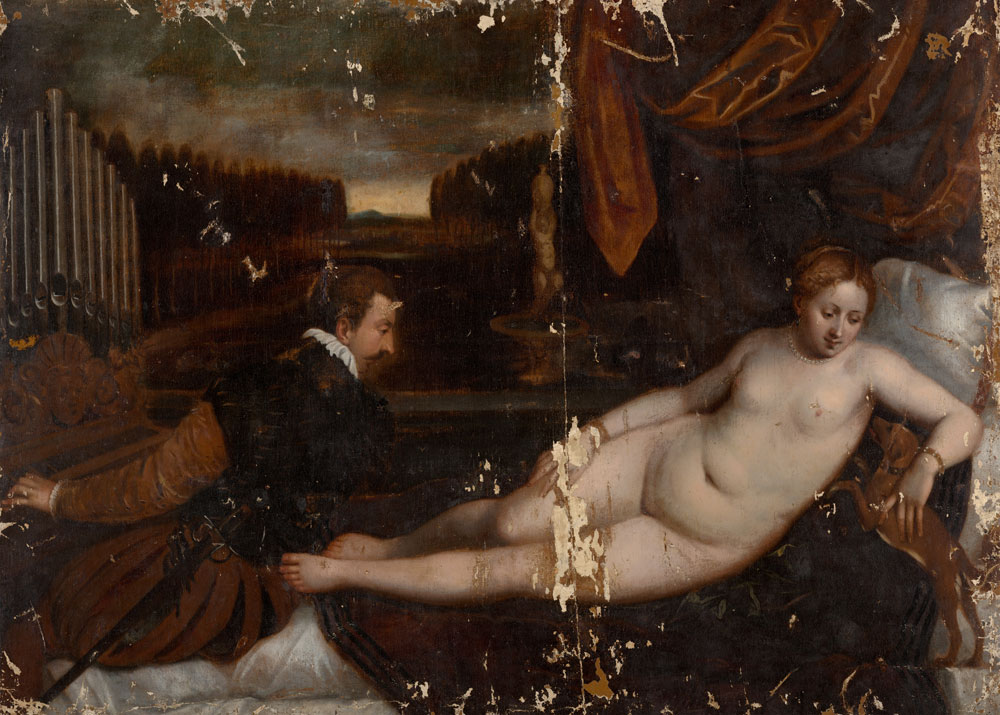 After Titian - Venus with an Organist and a Dog
