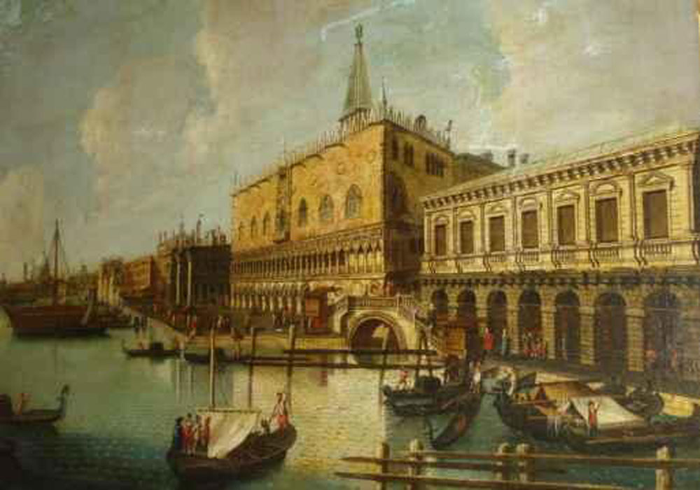 Venetian School - The Bacino di San Marco, Venice, with the Doge's Palace