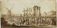 Esaias van de Velde Hanging Gilles van Ledenberch's Coffin on the Gallows outside The Hague