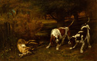 Gustave Courbet Hunting Dogs with Dead Hare