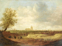 Jan Josefsz. van Goyen Travellers on a path, with Arnhem in the distance