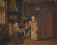 Jan Josef Horemans the Elder A family at a table in an interior