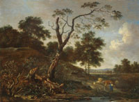 Jan Wijnants A drover with cattle on a country path