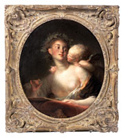 Jean Honore Fragonard Sappho inspired by Cupid