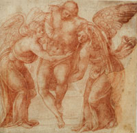 Circle of Michelangelo The dead Christ supported by two angels
