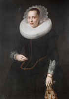 Nicolaes Eliasz. Pickenoy Portrait of a lady, standing, three-quarter-length