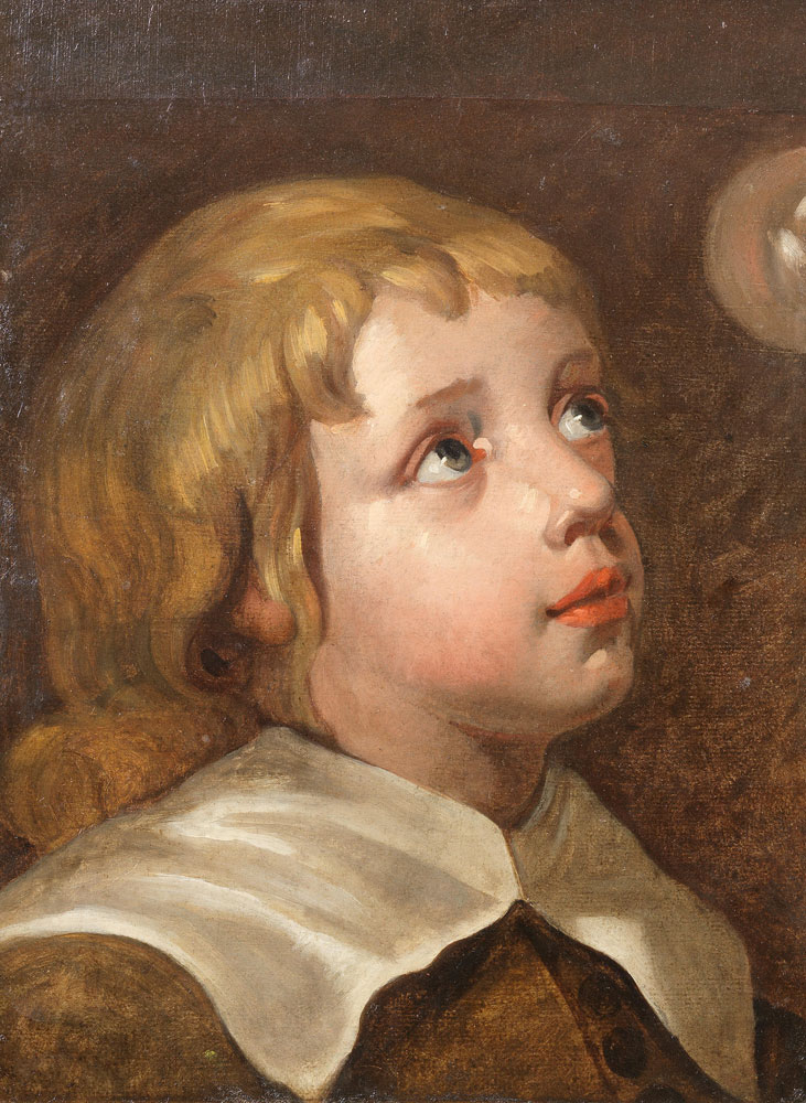 Follower of Anthony van Dyck - Portrait of a boy with a bubble