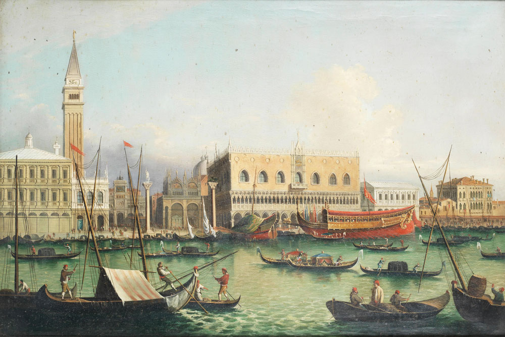 Manner of Canaletto - The Molo, from the Bacino di San Marco, Venice