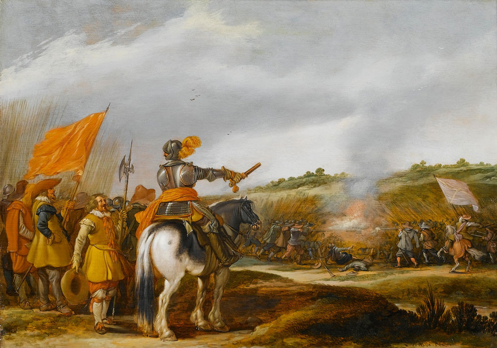 Esaias van de Velde - A mounted general addressing his troops