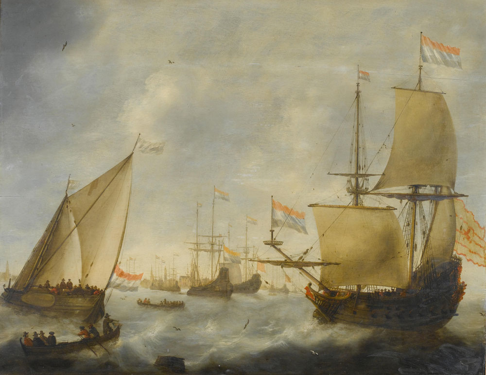 Jacob Adriaensz. Bellevois - Dutch shipping in choppy seas