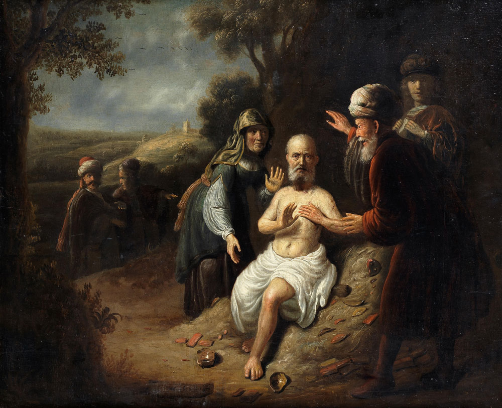 Jacob van Spreeuwen - Job with his wife and other figures