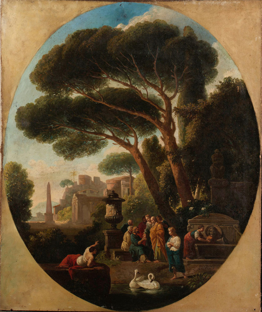 After Jan Frans van Bloemen - Philosophers disputing before a Roman villa