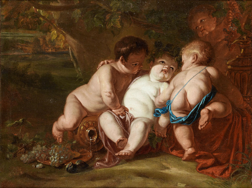 Follower of Jan Thomas van Yperen - The Infant Bacchus with putti