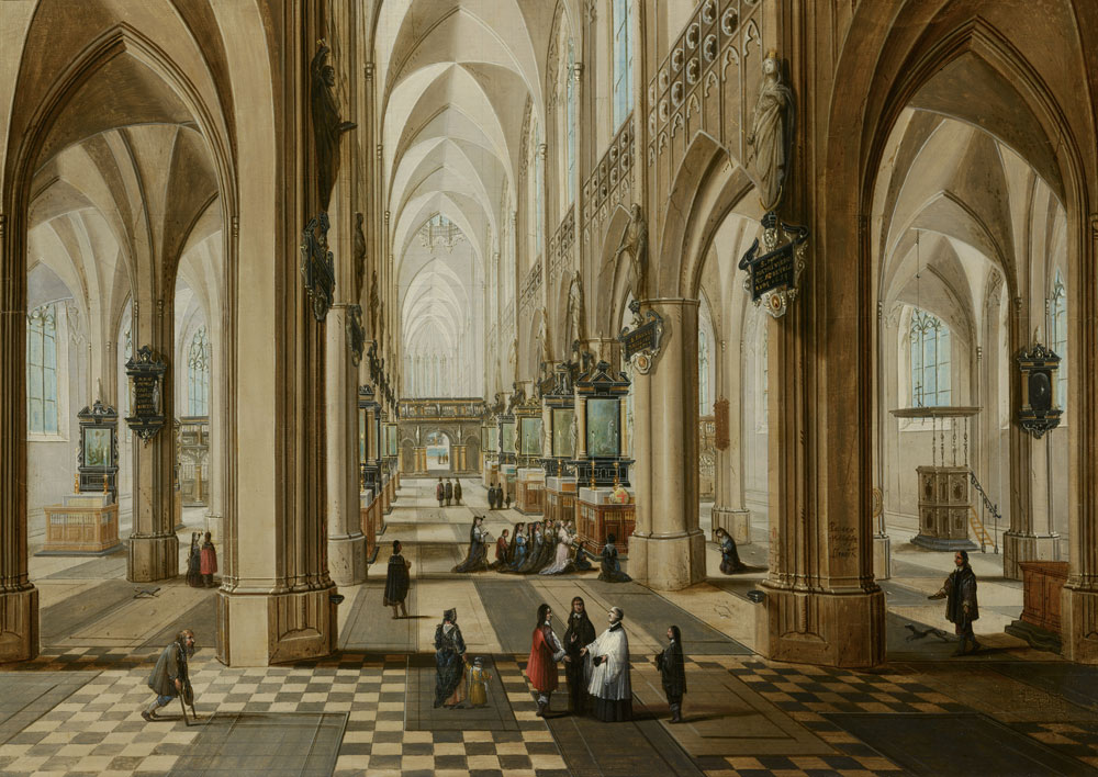 Peter Neeffs the Younger & Frans Francken III - Interior of the Onze Lieve Vrouwekerk in Antwerp