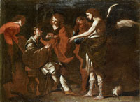 After Bernardo Cavallino The healing of Tobit by Tobias
