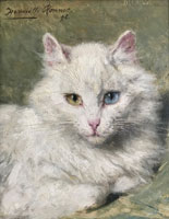 Henriette Ronner-Knip An odd-eyed cat