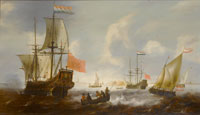 Jacob Adriaensz. Bellevois Dutch frigates and fishing boats off the coast of Vlissingen