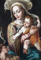 Follower of Luis de Morales The Madonna and Child with the infant Saint John the Baptist