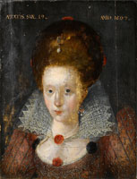 Circle of Robert Peake Portrait of a young lady, aged 19