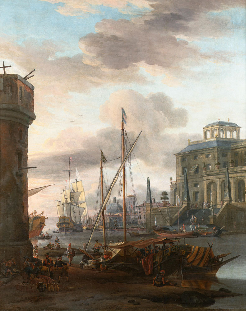 Abraham Storck  - A harbour capriccio