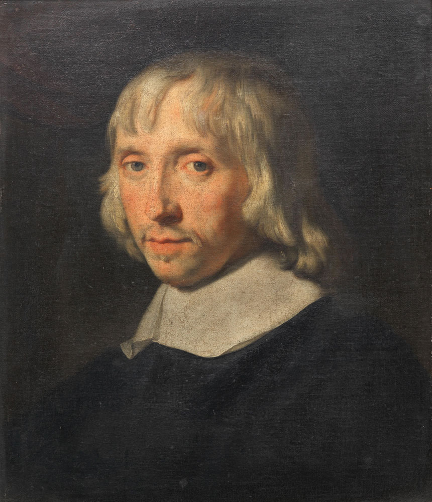 Abraham Lambertsz. Jacobsz. van den Tempel - Portrait of a gentleman, bust-length, in a black tunic with a white collar