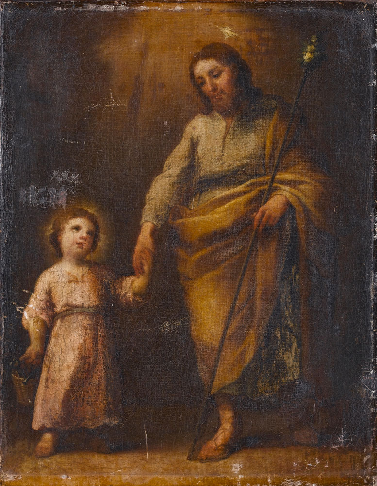 Follower of Bartolomé Esteban Murillo - Joseph and the Christ Child