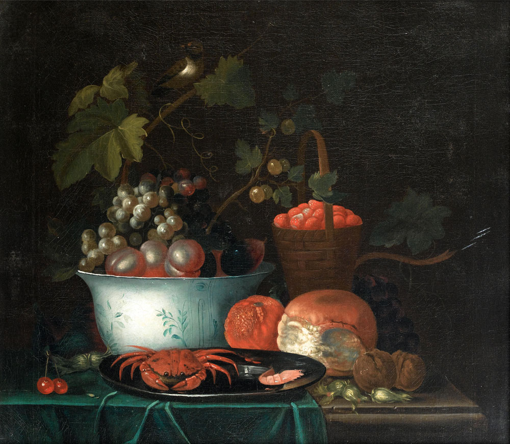Attributed to George William Sartorius - A basket of wild strawberries