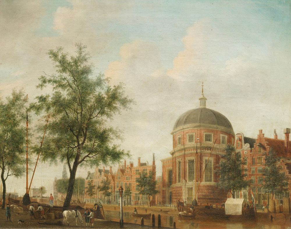 Jan Ekels the Elder - The Lutherse Kerk, Amsterdam, with the Singel in the foreground