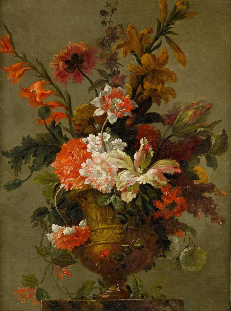 Venetian School - Lilies, chrysanthemums, tulips and other flowers