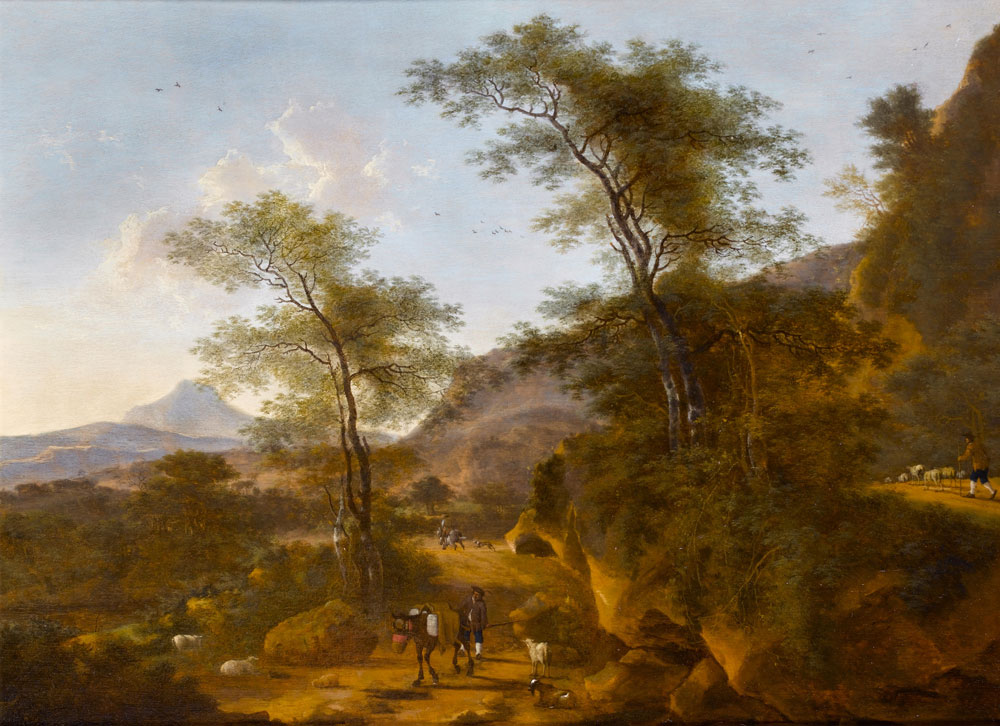 Willem de Heusch - A wooded Italianate landscape
