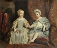 Circle of Sir Anthony van Dyck Portrait of two children, traditionally identified as the future King Charles II (1630-1685) and Mary, Princess Royal and Princess of Orange (1631-1660)