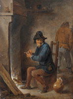 David Teniers the Younger A peasant smoking in an inn