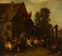 After David Teniers the Younger Peasants merrymaking outside a tavern