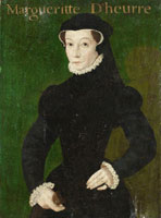 Follower of François Clouet Portrait of a lady, said to be 'Margueritte D'heurre', half-length